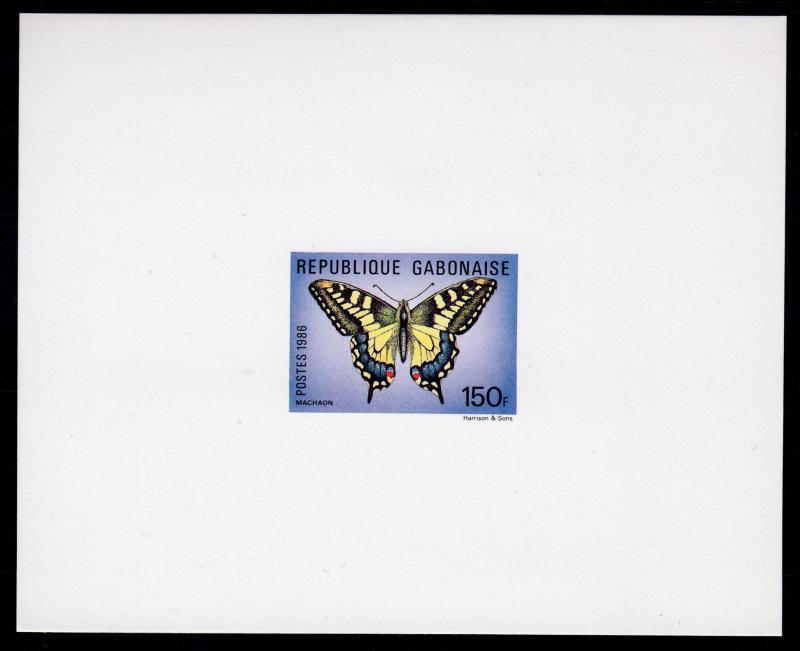 Gabon 1986 Sc#605 BUTTERFLIES Deluxe Souvenir Sheet Imperforated MNH