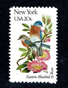 US 1984 MNH State Birds/Flowers New York Eastern Bluebird/Rose