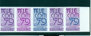 Space Telecom Science Physics FRANCE MNH 5val trial colors proof