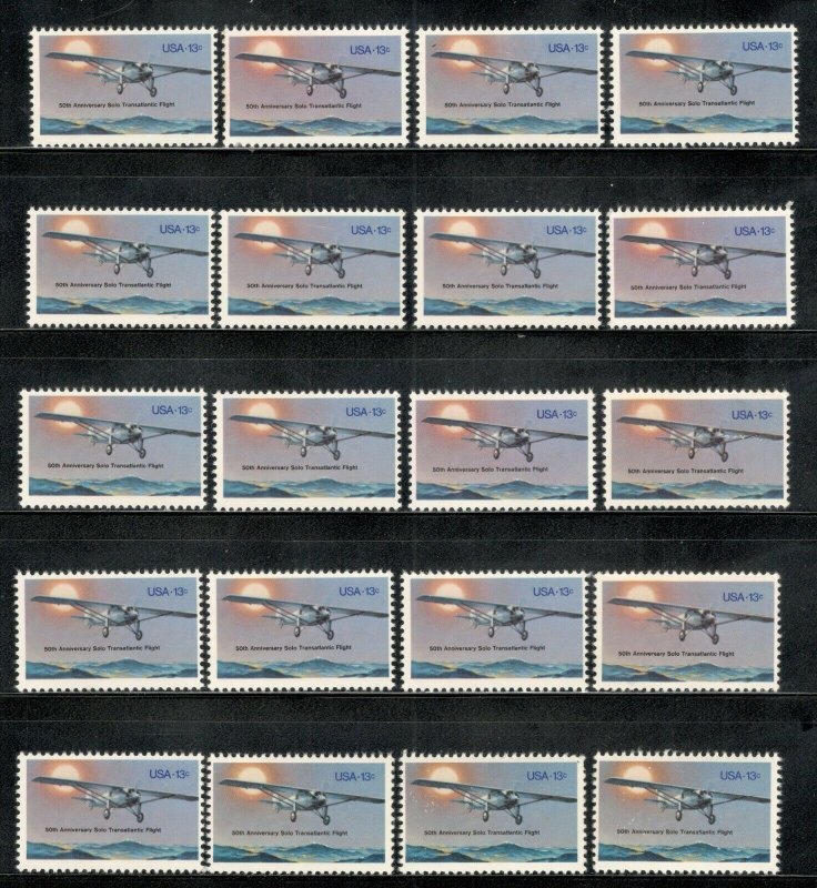 1710 Lindbergh Flight Wholesale Lot Of 20 US Single Stamps Mint/nh FREE SHIPPING