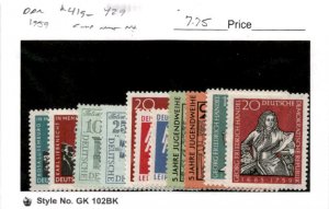 Germany - DDR, Postage Stamp, #419-429 Mint NH, 1959 (AB)