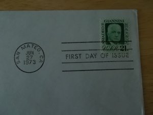 GIANNINI FIRST DAY COVER ON BANK OF AMERICA ENVELOPE