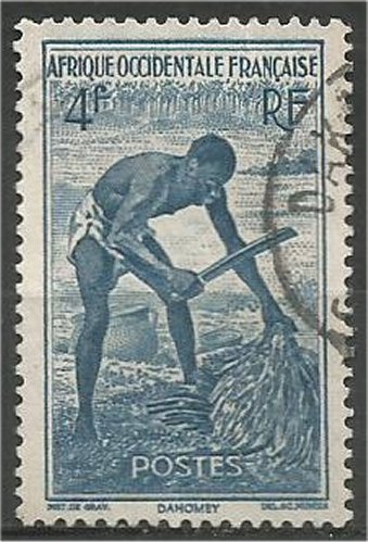 French West Africa, 1947, used 4fr Laborer . Scott 48