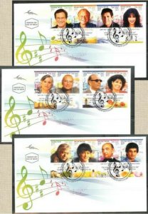 ISRAEL STAMPS 2009 MUSIC SINGERS 3 FDC