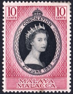 Malaya Malacca SC#27 10¢ Coronation of Queen Elizabeth II (1953) MH