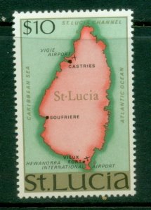 St Lucia 1970-73 QEII Pictorial $10 MUH
