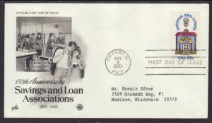 US Savings and Loan 1981 PCS Typed FDC BIN