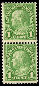 US Stamp #632 Pair 1c Franklin MINT Hinged SCV $.50