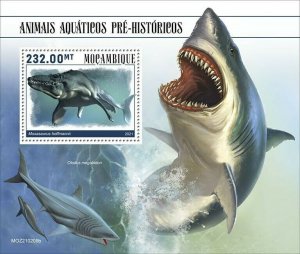 2021/11- MOZAMBIQUE - PREHISTORIC WATER ANIMALS        1V complet set MNH  T