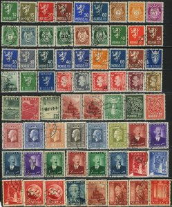 500+ Norway Postage Used Stamp Collection 1883-1982 Europe NORGE