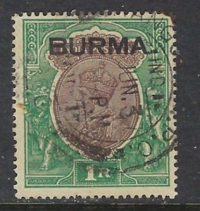 Burma 13 Used 1937 overprint (ap7761)