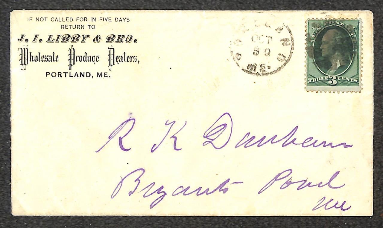USA 147 Stamp Libby & BRO Produce Dealers Portland Maine Advertising