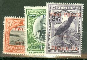IP: Tonga 63-4, 67-9 mint CV $108.60; scan shows only a few