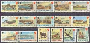 Isle of Man  12-27 MNH 1973 Pictorial Definitives