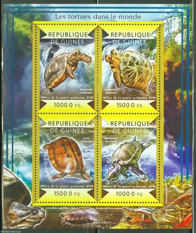 GUINEA 2015 TURTLES  OF THE WORLD SHEET MINT NH