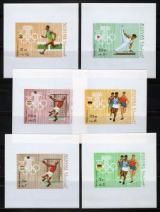 ZAYIX Ajman Manama 346-351 MNH Deluxe Sheets Imperf Olympics Sports 041623S77