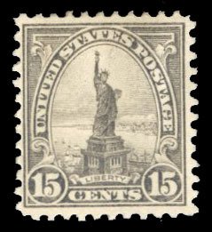 United States, 1910-30 #566 Cat$16, 1922 15c gray, hinged