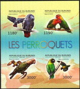 Burundi 2012 Birds Parrots Sheet Imperf. MNH