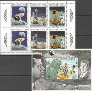 Chad Space Programm Apollo Kennedy !!! 1Kb+1Bl ** Nw0136