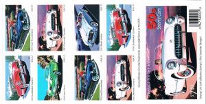 USA 3931-3935, 37c 50s Sporty Cars, unfolded booklet, VF