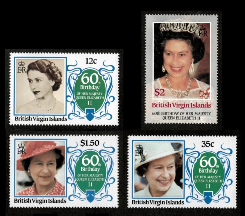 BVI 1986 - Queen Elizabeth II - Set of 4 Stamps - Scott #532-35 - MNH