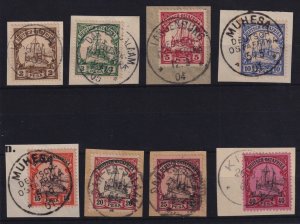 German East Africa Sc #11-21 (1900) 2p to 3r Kaiser's Yacht Set Used w/Certs