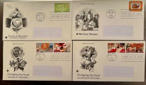 US 4 FDC's Thanksgiving and America's Tradition of Giviing PCS