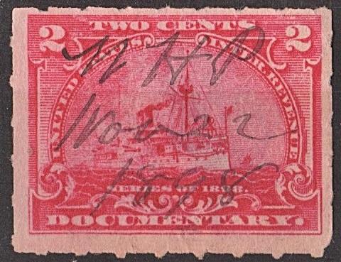 R164 2¢ Documentary Stamp (1898) Used*