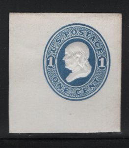 U74 XF unused full corner cut square with nice color cv $ 33 ! see pic !