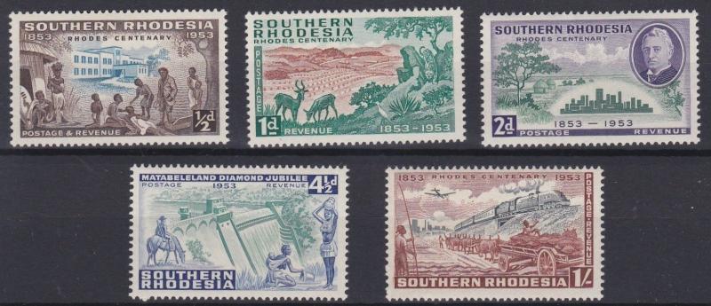 SOUTHERN RHODESIA  1953  S G  71 - 75    CECIL RHODES    MNH