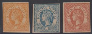 BC IONIAN ISLANDS 1859 QV Sc 1-3 FULL SET FORGERIES UNGUMMED PAPER (CV$355) 