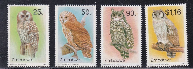 Zimbabwe # 682-685, Owls, Mint NH, 1/2 Cat.