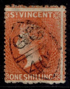 ST. VINCENT QV SG24, 1s vermilion, FINE USED. Cat £95.