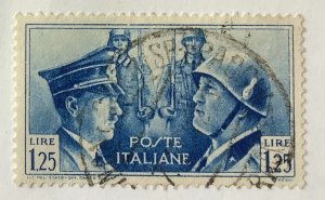 Italy 1941 Scott 418 used - 1.25L, Rome-Berlin Axis, Hitler & Mussolini