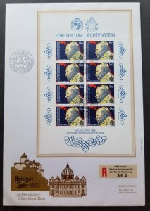 Liechtenstein Pope 1983 (sheetlet FDC) *rare