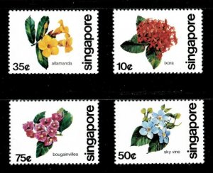 Singapore 1980 - Tropical Flowers, Flora - Set of 4v - Scott 363-66 - MNH