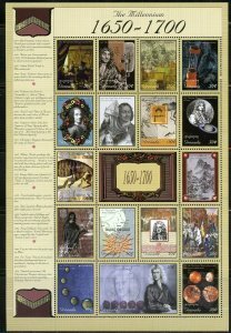 Grenada THE MILLENNIUM 1650/1700 Newton Cassini Sheet Perforated Mint (NH)