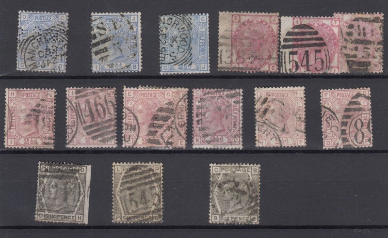 GB QV 1873 Collection (15) SG139/147 Fine Used BP9698