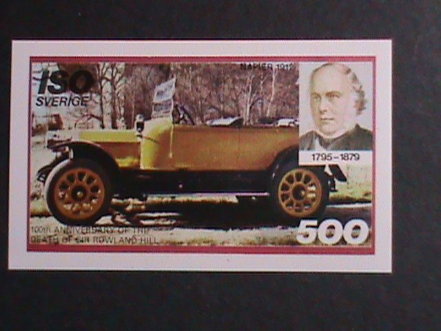 ​OMAN-ISO- CENTENARY DEATH OF SIR ROWLAND HILL-ANTIQUE CAR MNH IMPERF S/S- VF