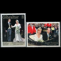 GIBRALTAR 1999 - Scott# 820-1 Royal Wedding Set of 2 NH