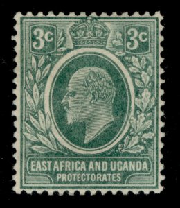 EAST AFRICA and UGANDA EDVII SG35, 3c grey-green, M MINT. Cat £21.