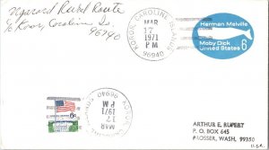 Caroline Islands 6c Flag Over White House Coil on 6c Moby Dick Envelope 1971 ...