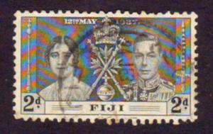 Fiji 1937 Sc#115 2d Black KGVI Coronation USED-Hinged.