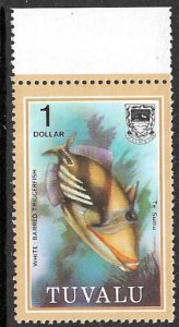 TUVALU 1979 $1.00 White Barred Trigger Fish Pictorial Sc 111 MNH