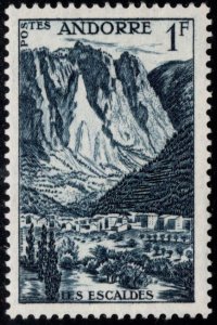 (French) Andorra Scott 124 MH* 1 Franc stamp