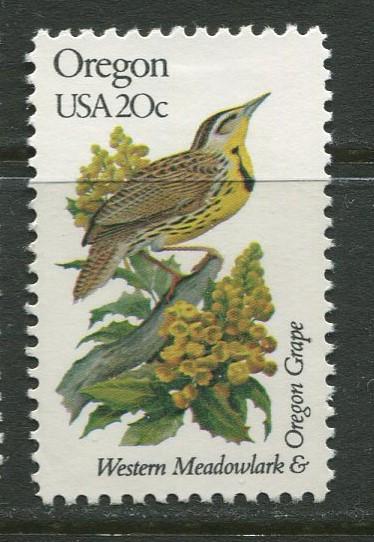 USA - Scott 1989 - State Birds & Flowers - 1982 - MNG - Single 20c Stamp