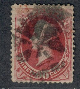 $US Sc#166 used, F-VF, 3mm tear at right, fancy cancel, Cv. $275