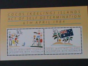 COCOS ISLAND-1984-SC#125 ACT OF DETERMINATION-MNH S/S-VF WE SHIP TO WORLDWIDE