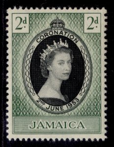 JAMAICA QEII SG153, 2d 1953 CORONATION, NH MINT.