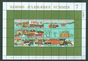 Denmark. 1985. Christmas Sheet Local Samso  # 7  Lions Club. Town, Farms